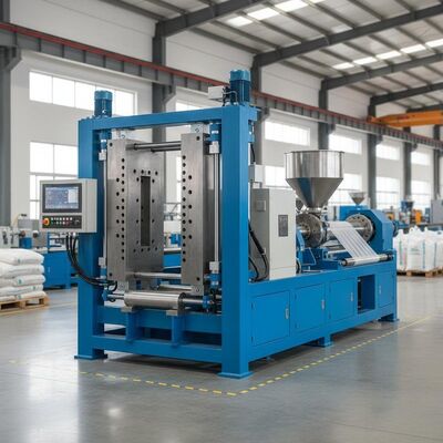 90KN Mould Clamping Force Plastic Extrusion Machine with 220-620MM Platen Opening Strokes and 50-1000 Kg/h Max Output Capacity